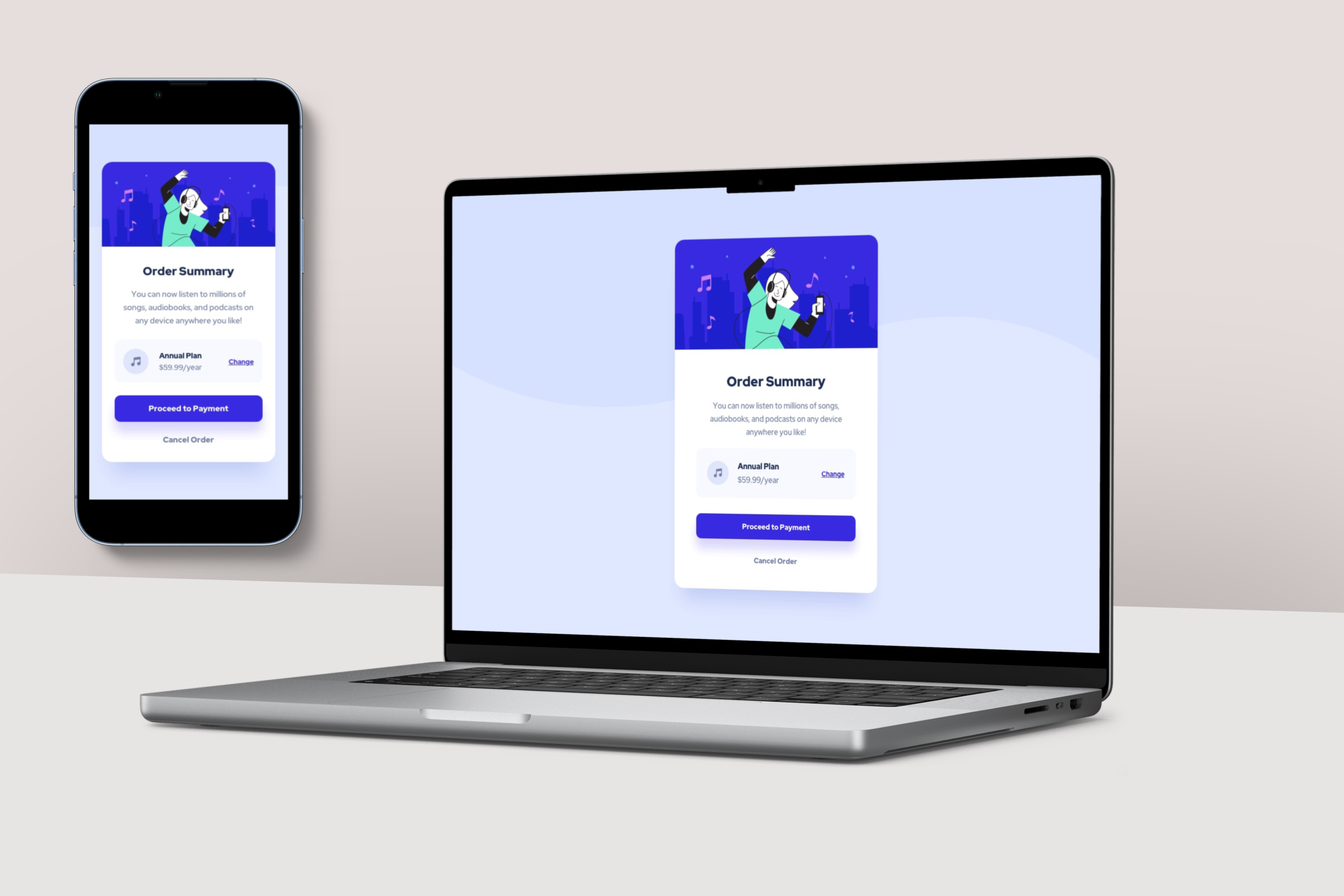 preview image of order summary ui project